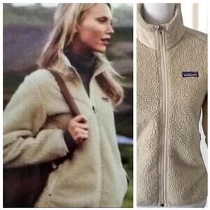 Patagonia Synchilla RetroX Fleece Jacket Sherpa Teddy Full Zip Beige Women’s M